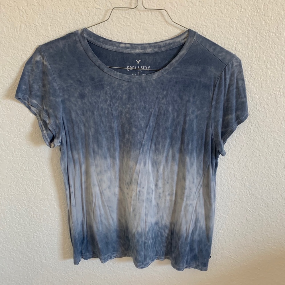 blue tie dye top | American Eagle